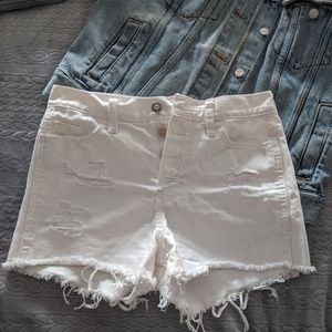 Denim Shorts Hollister White Size 0 W 24